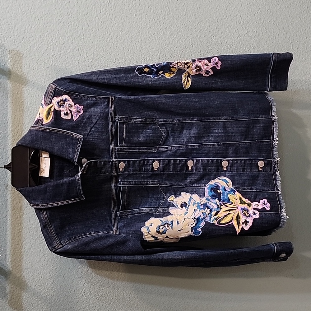 Chico's Denim Jacket Blue Size 1